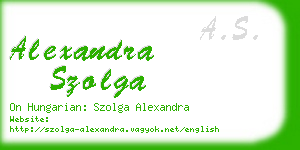 alexandra szolga business card